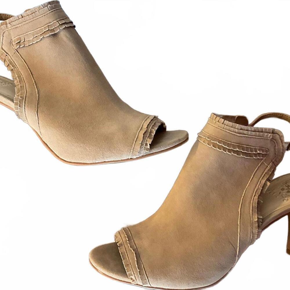 Vince Camuto Beige Open-Toe Heels